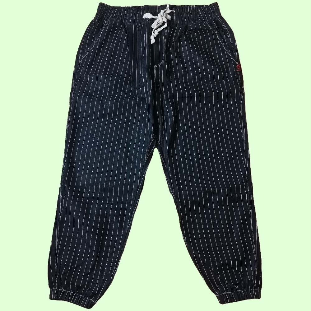 vintage striped denim harem pants by JS